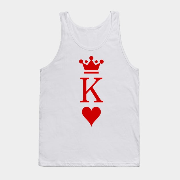 Classy Valentine's Day King Of Hearts Classic Playing Card Style Tank Top by InkPxel